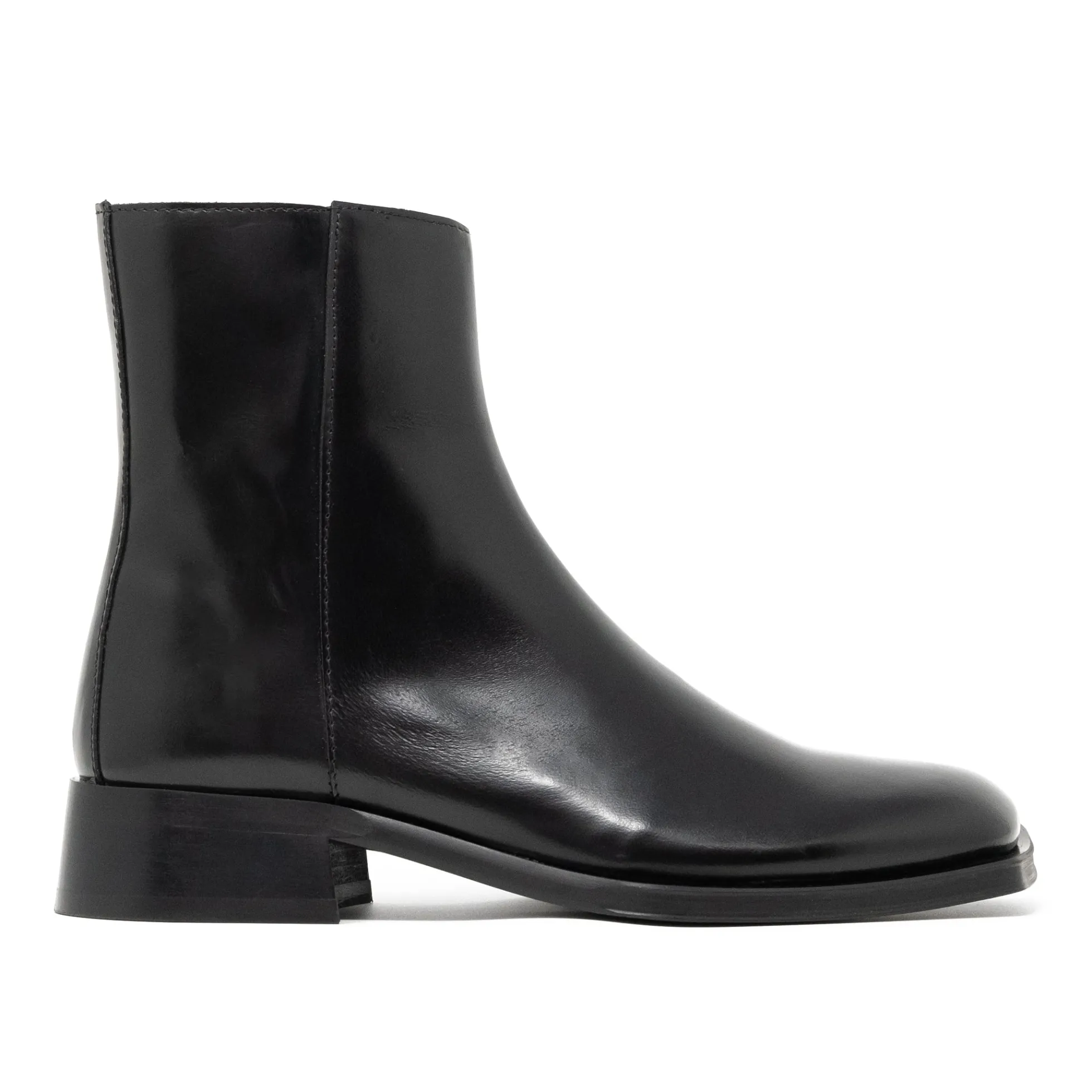 Walk London Abbey Zip Up Cuban Heel Boot Black Shop