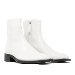 Walk London Abbey Zip Up Cuban Heel Boot White Online