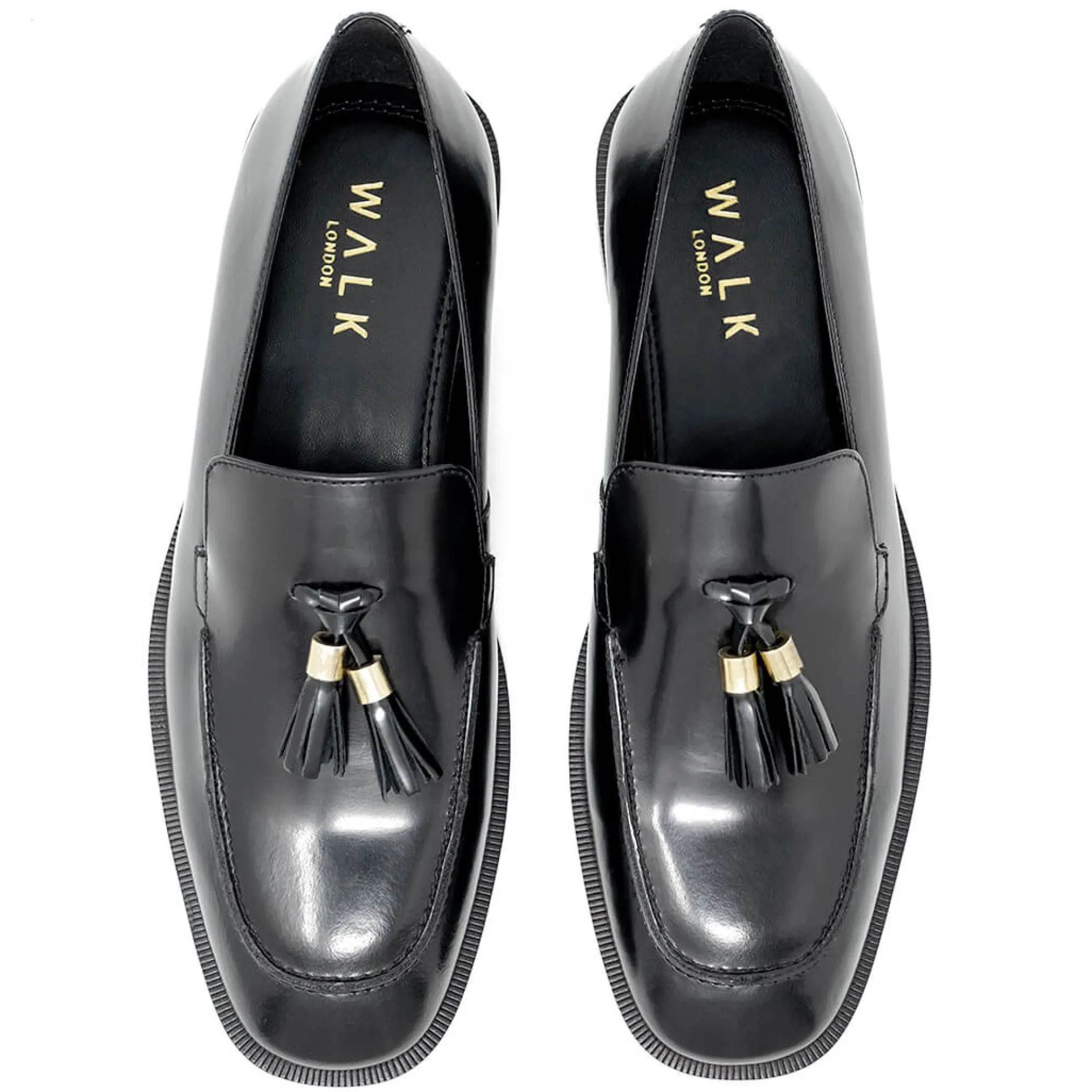 Walk London Alex Tassel Loafer Black Patent Leather Outlet