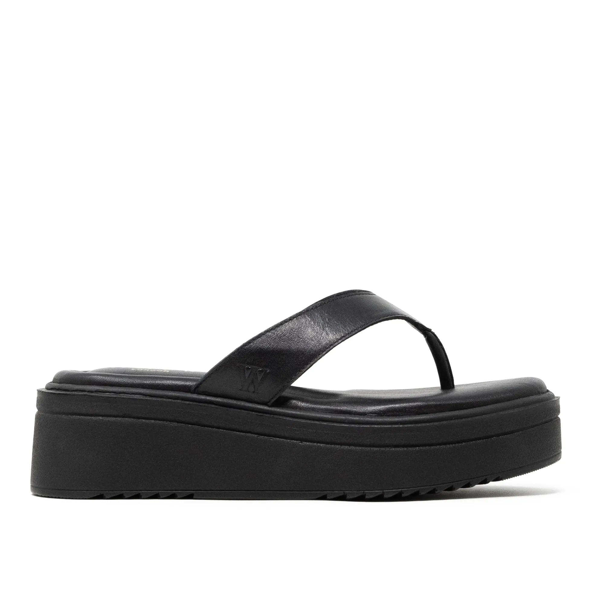 Walk London Berlin Toe Post Sandal Black Best