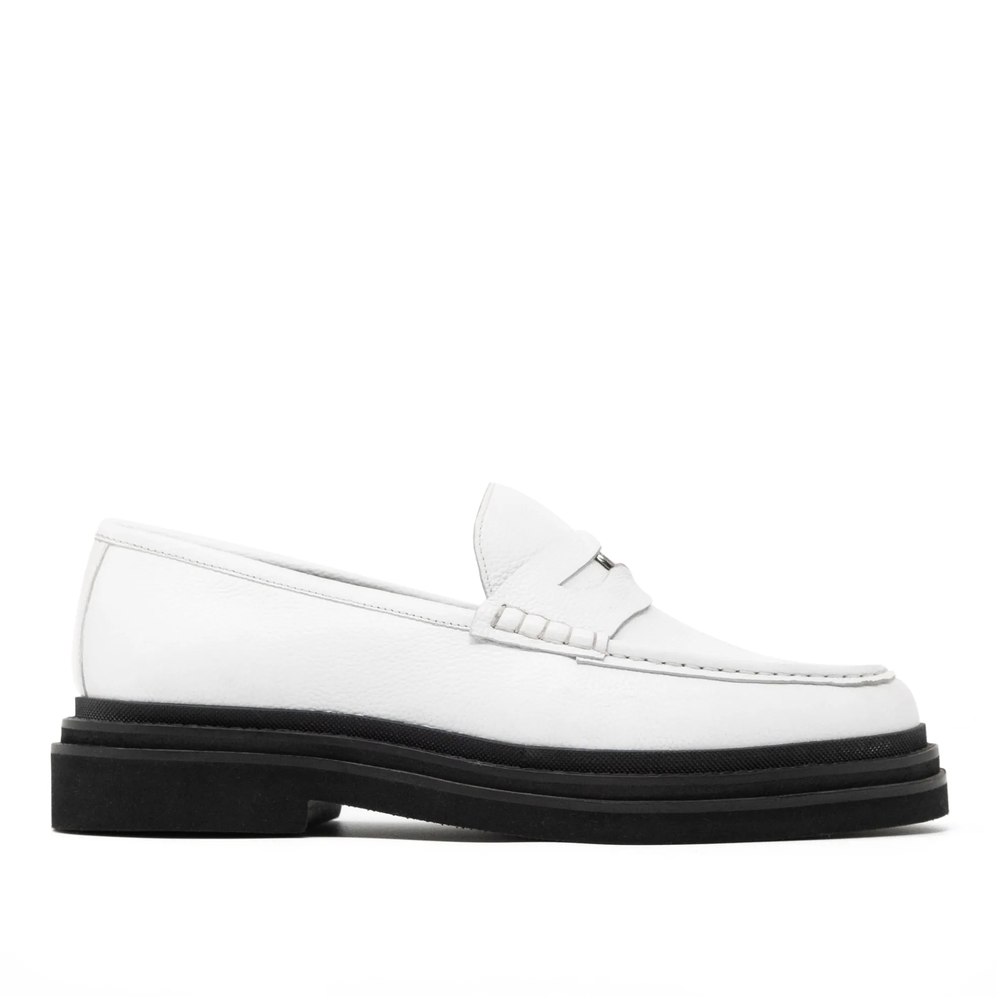Walk London Brooklyn Penny Loafer White Leather Outlet