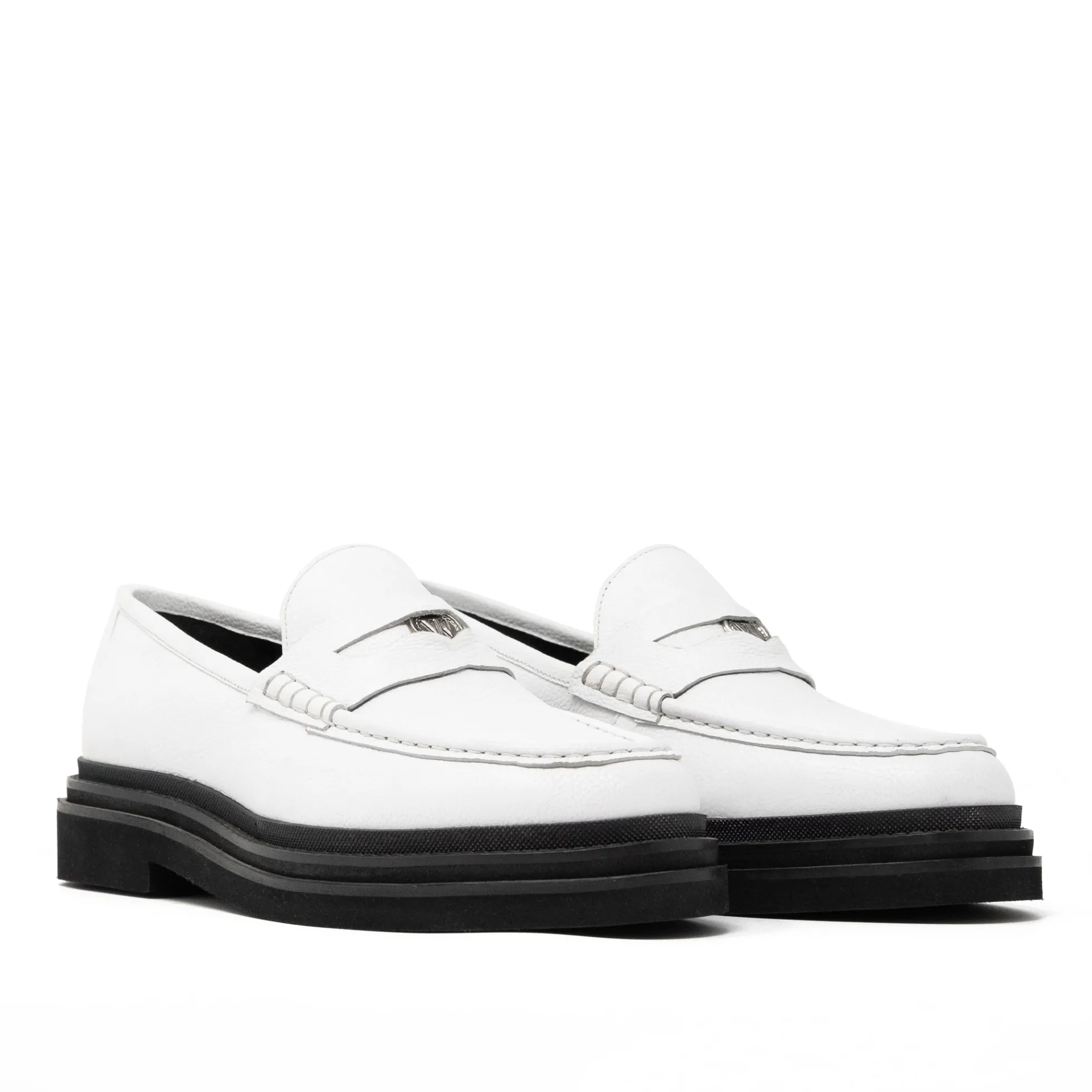 Walk London Brooklyn Penny Loafer White Leather Outlet