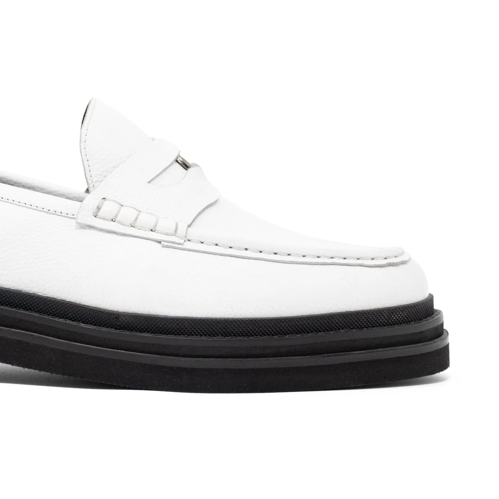 Walk London Brooklyn Penny Loafer White Leather Outlet