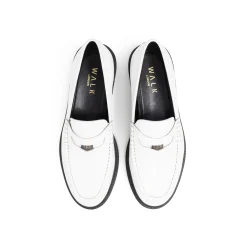 Walk London Brooklyn Penny Loafer White Leather Outlet