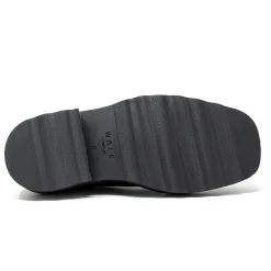 Walk London Cali Embossed Oxford Toe Cap Shoe Black New