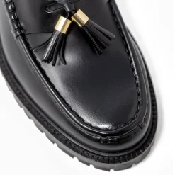 Walk London Campus Tassel Loafer Black Cheap