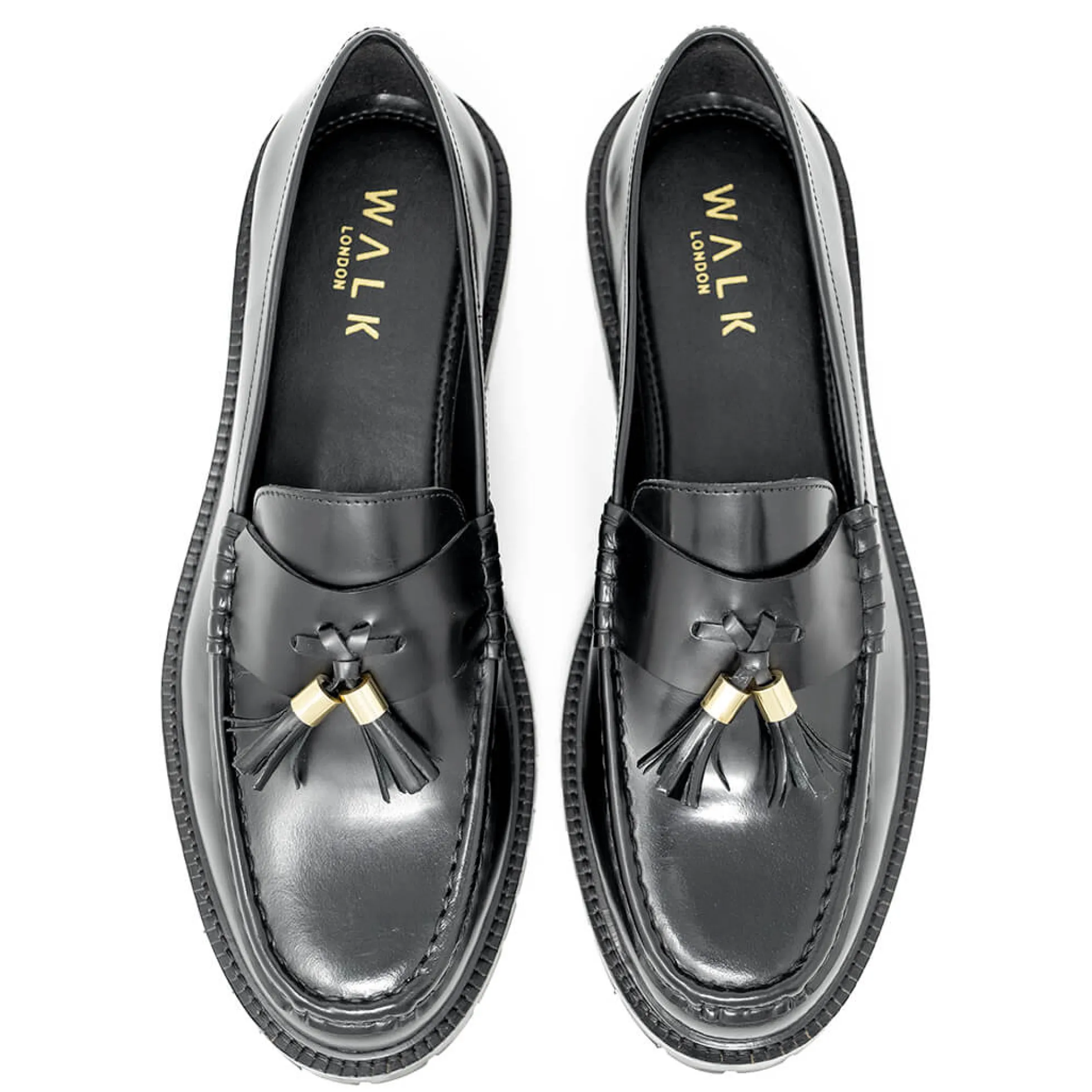 Walk London Campus Tassel Loafer Black Cheap