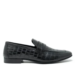 Walk London Capri Embossed Saddle Loafer Black Best Sale