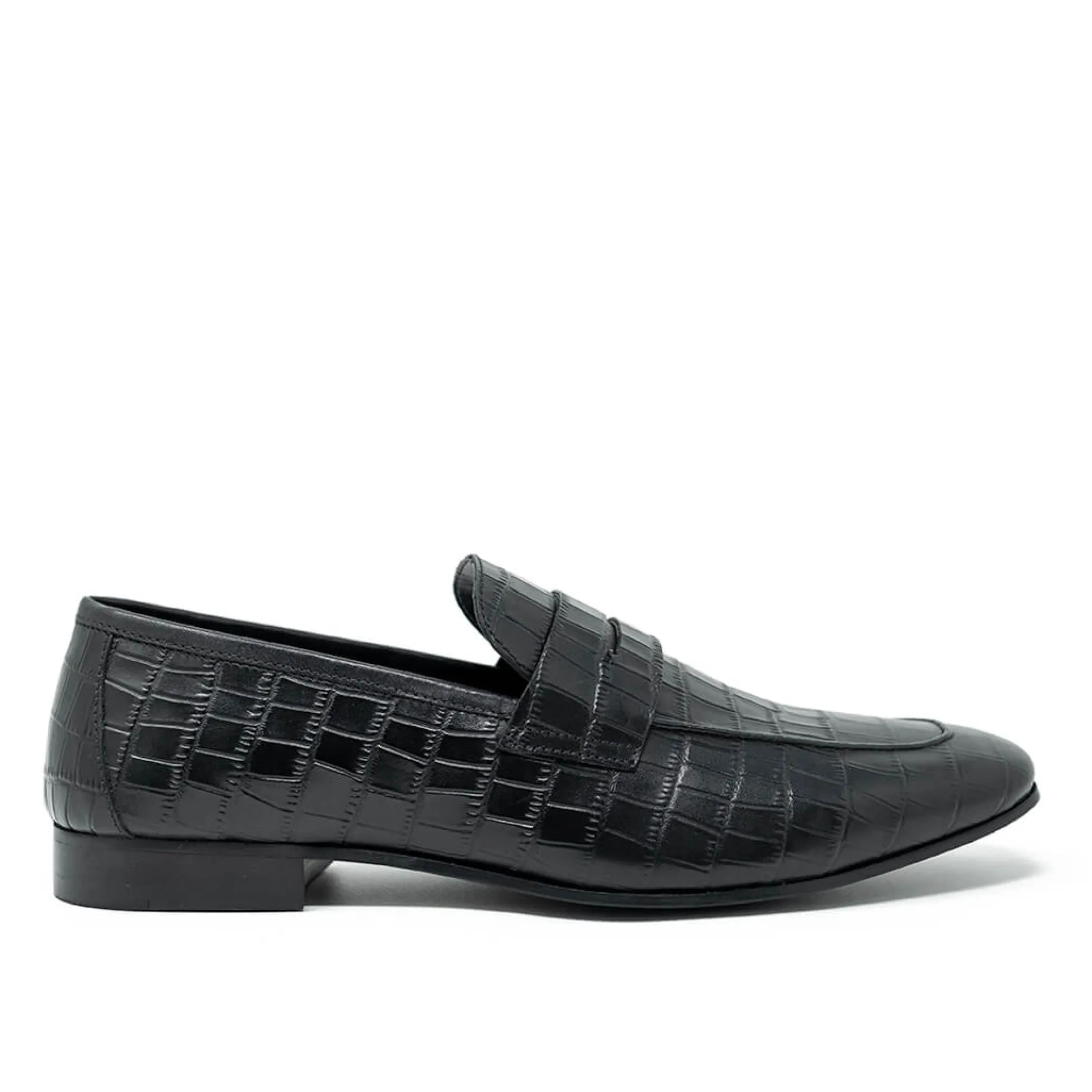 Walk London Capri Embossed Saddle Loafer Black Best Sale