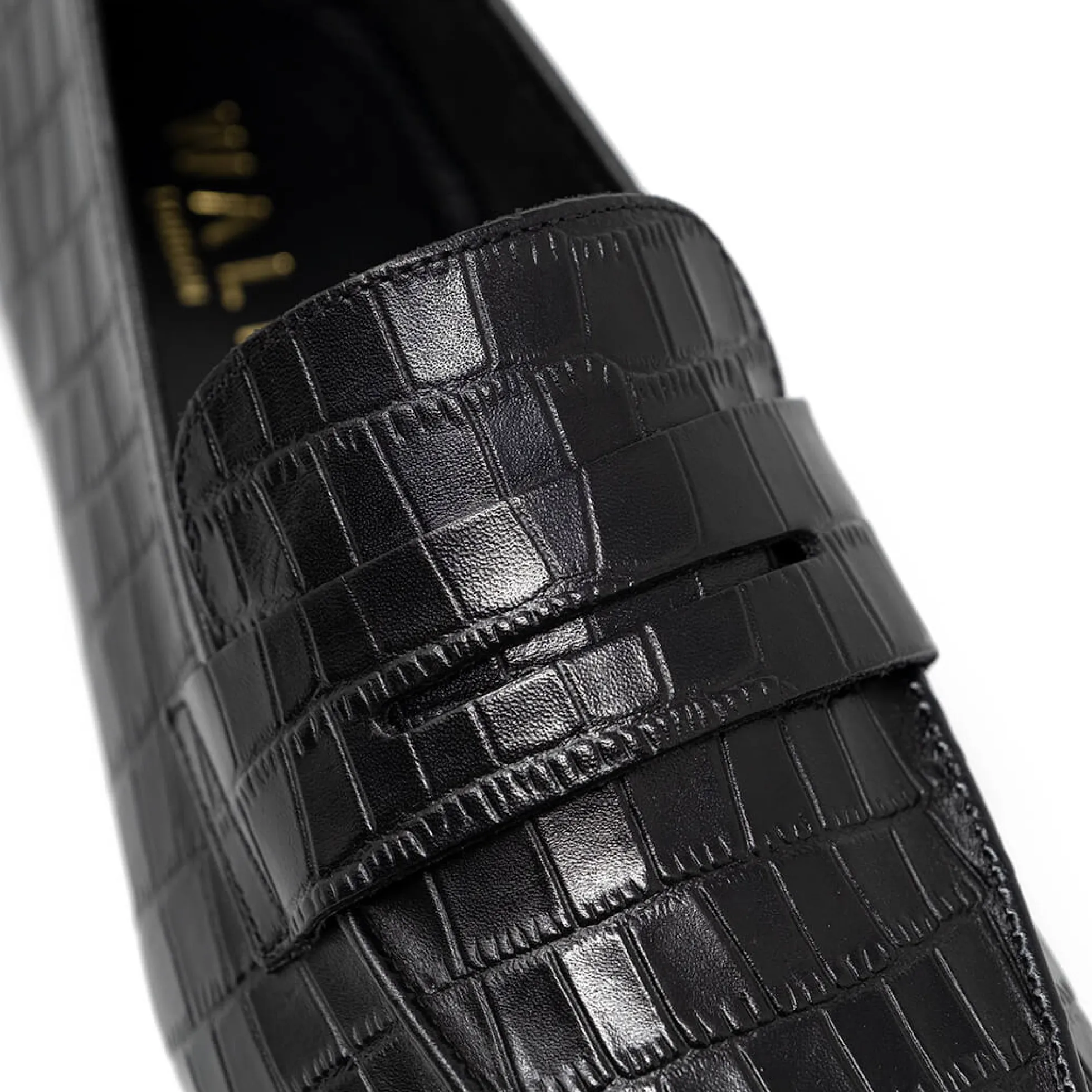 Walk London Capri Embossed Saddle Loafer Black Outlet