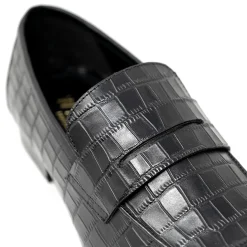 Walk London Capri Embossed Saddle Loafer Black Best Sale