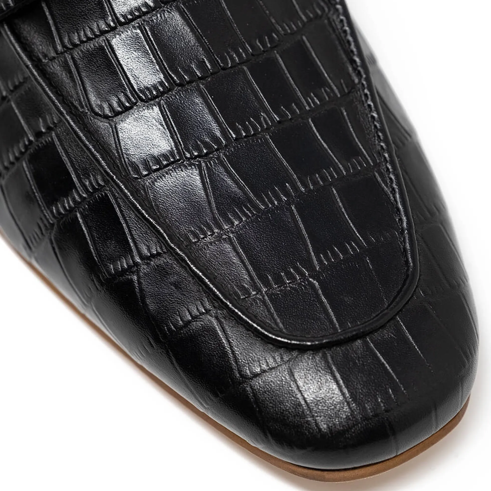 Walk London Capri Embossed Saddle Loafer Black Outlet