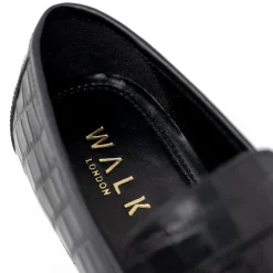 Walk London Capri Embossed Saddle Loafer Black Best Sale