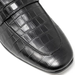 Walk London Capri Embossed Saddle Loafer Black Best Sale