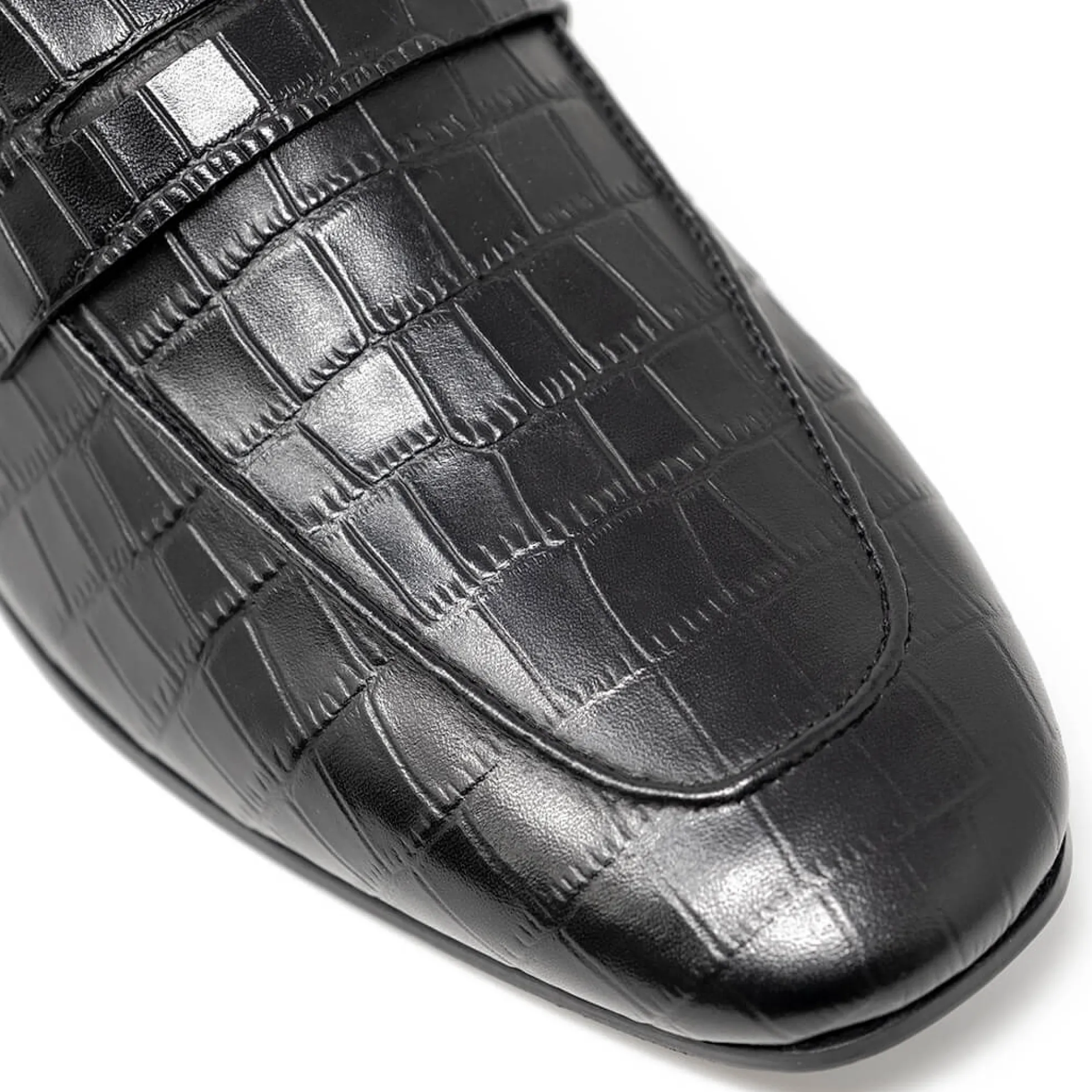 Walk London Capri Embossed Saddle Loafer Black Best Sale
