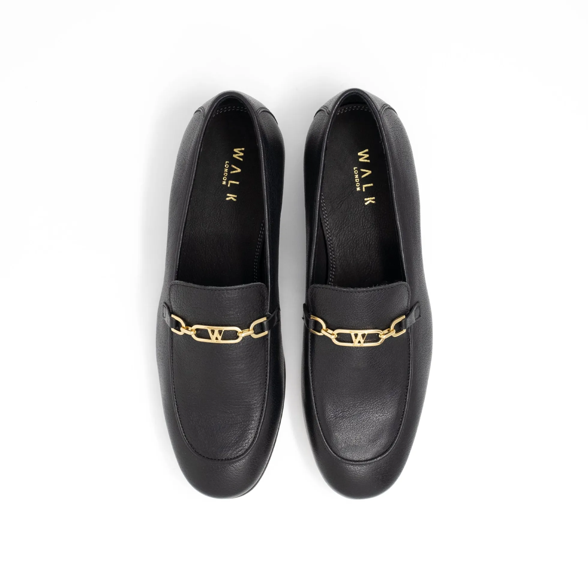 Walk London Como Trim Loafer Black Leather Best Sale
