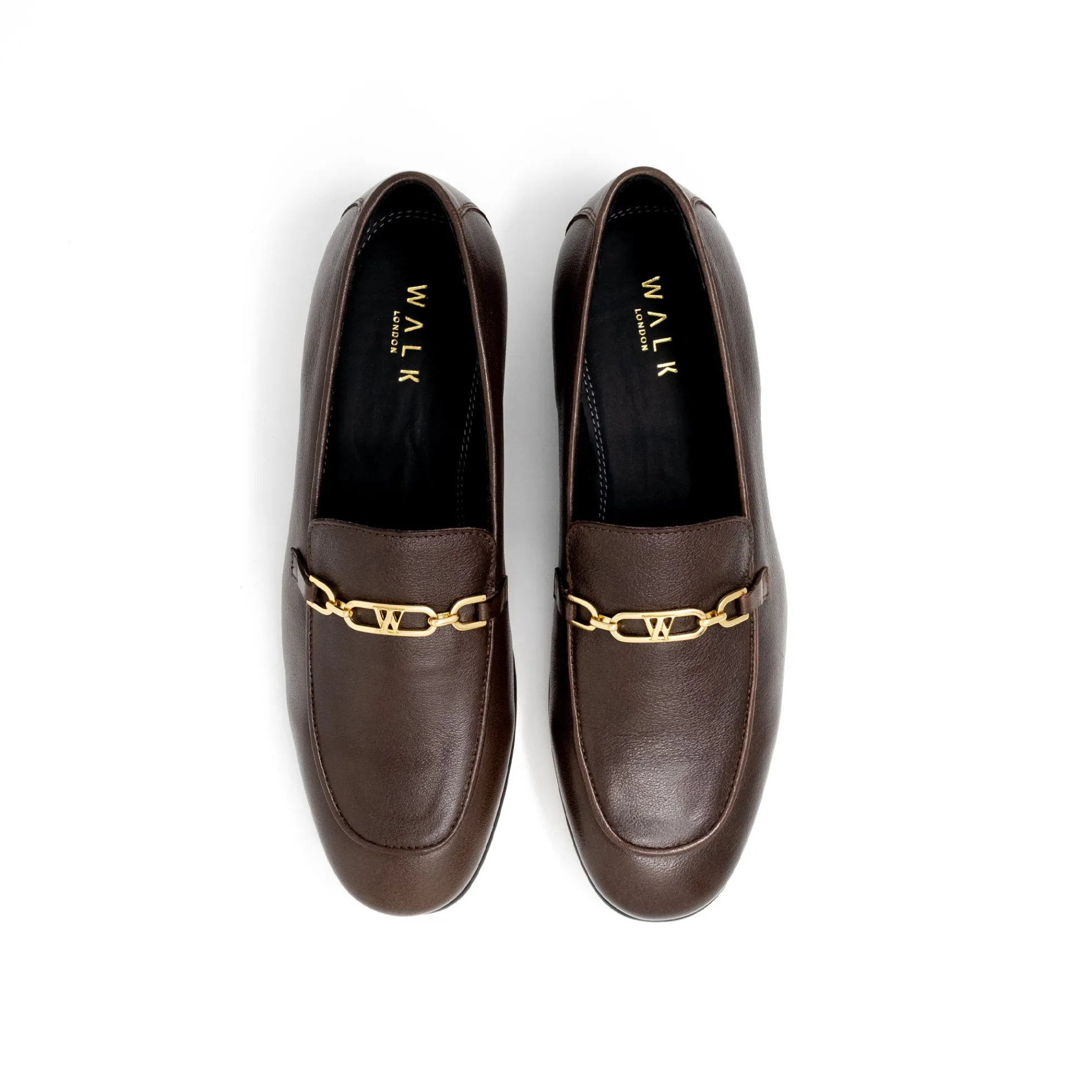 Walk London Como Trim Loafer Brown Leather Discount