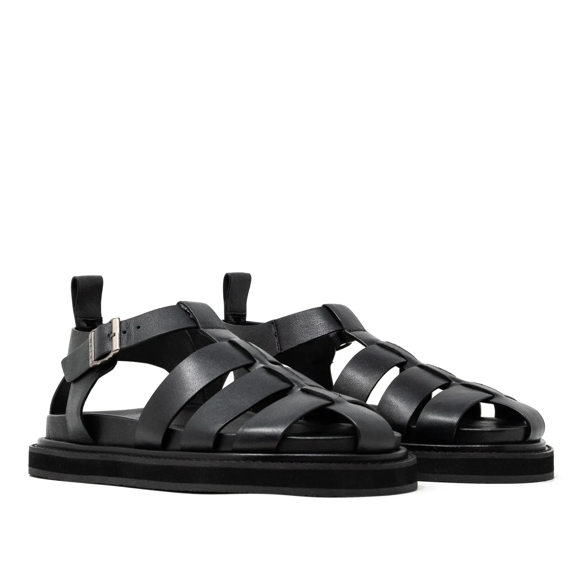 Walk London Copenhagen Fisherman Sandal Black Cheap
