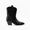Walk London Cora Western Boot Black Leather New