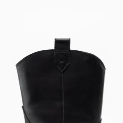 Walk London Cora Western Boot Black Leather New