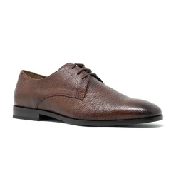 Walk London Florence Embossed Derby Shoe Brown Clearance