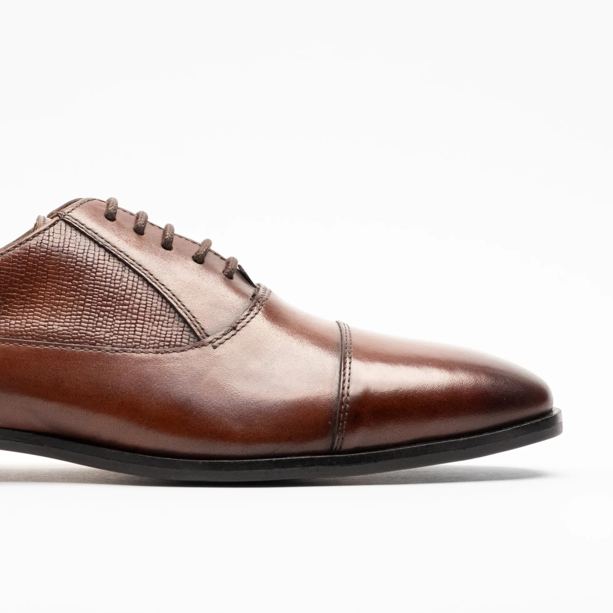 Walk London Florence Oxford Toe Cap Shoe Brown Store