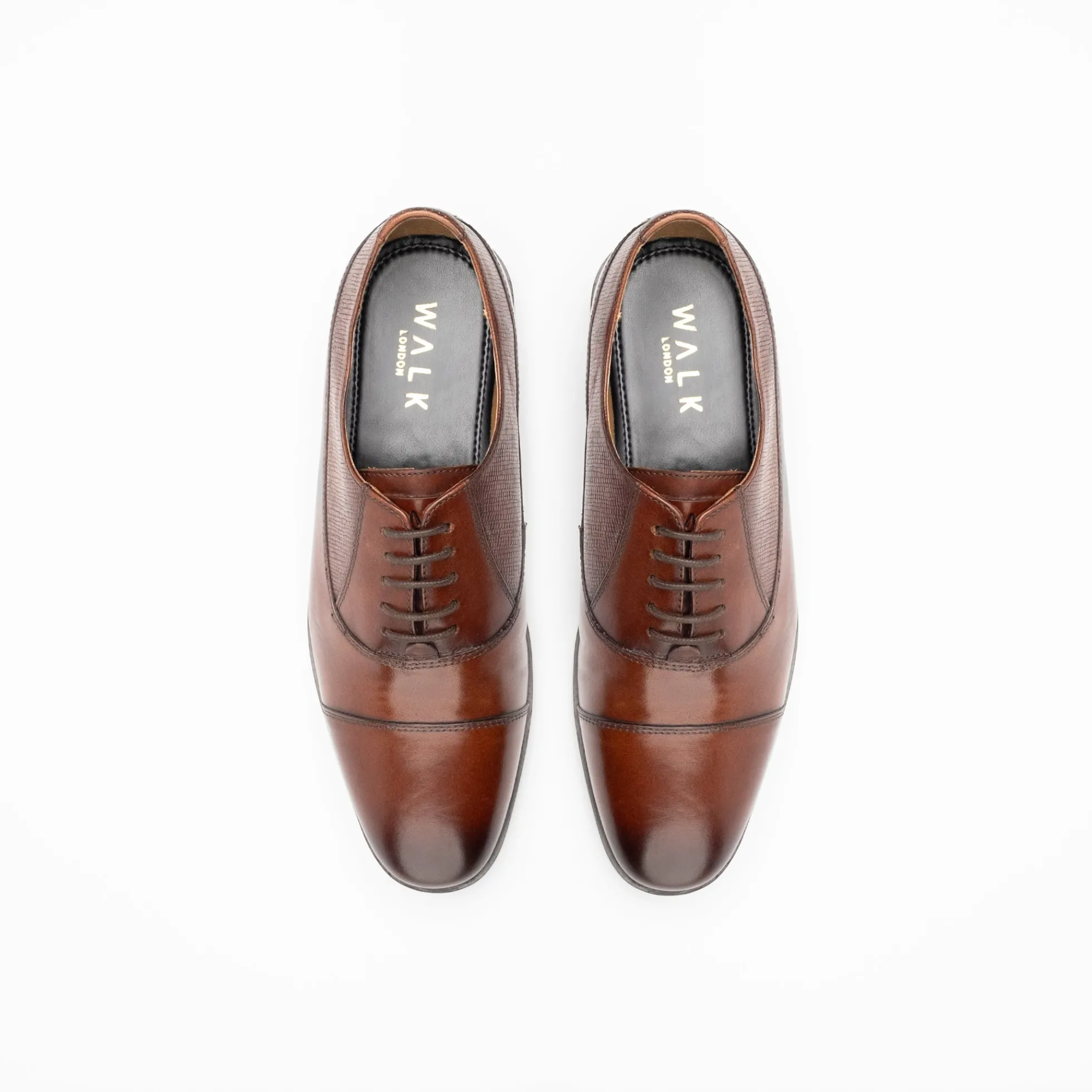 Walk London Florence Oxford Toe Cap Shoe Brown Store