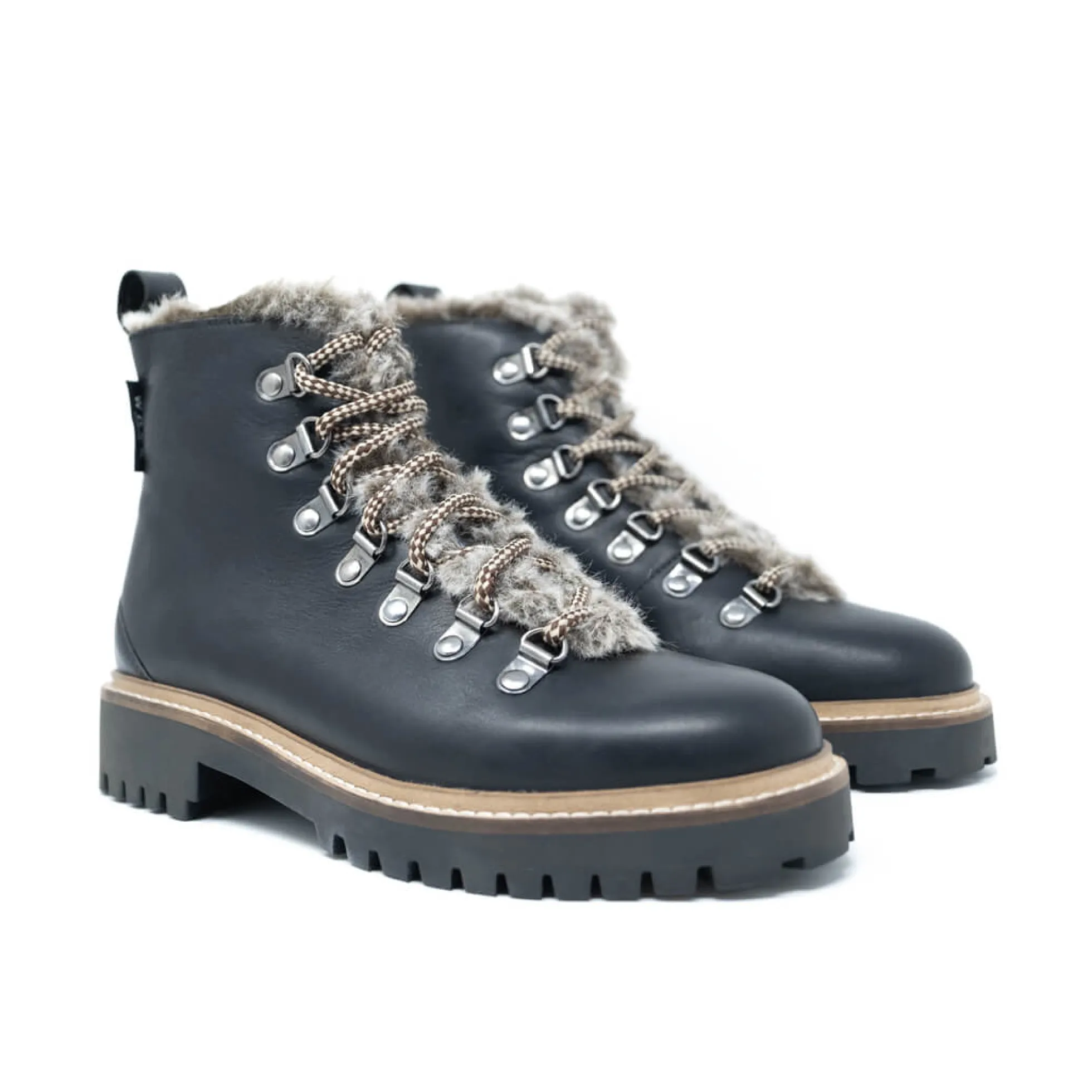Walk London Holly Hiking Boot Black Clearance