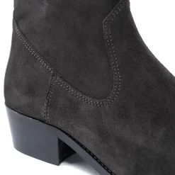 Walk London Hoxton Hex Cuban Heel Zip Up Boot Grey Suede Outlet