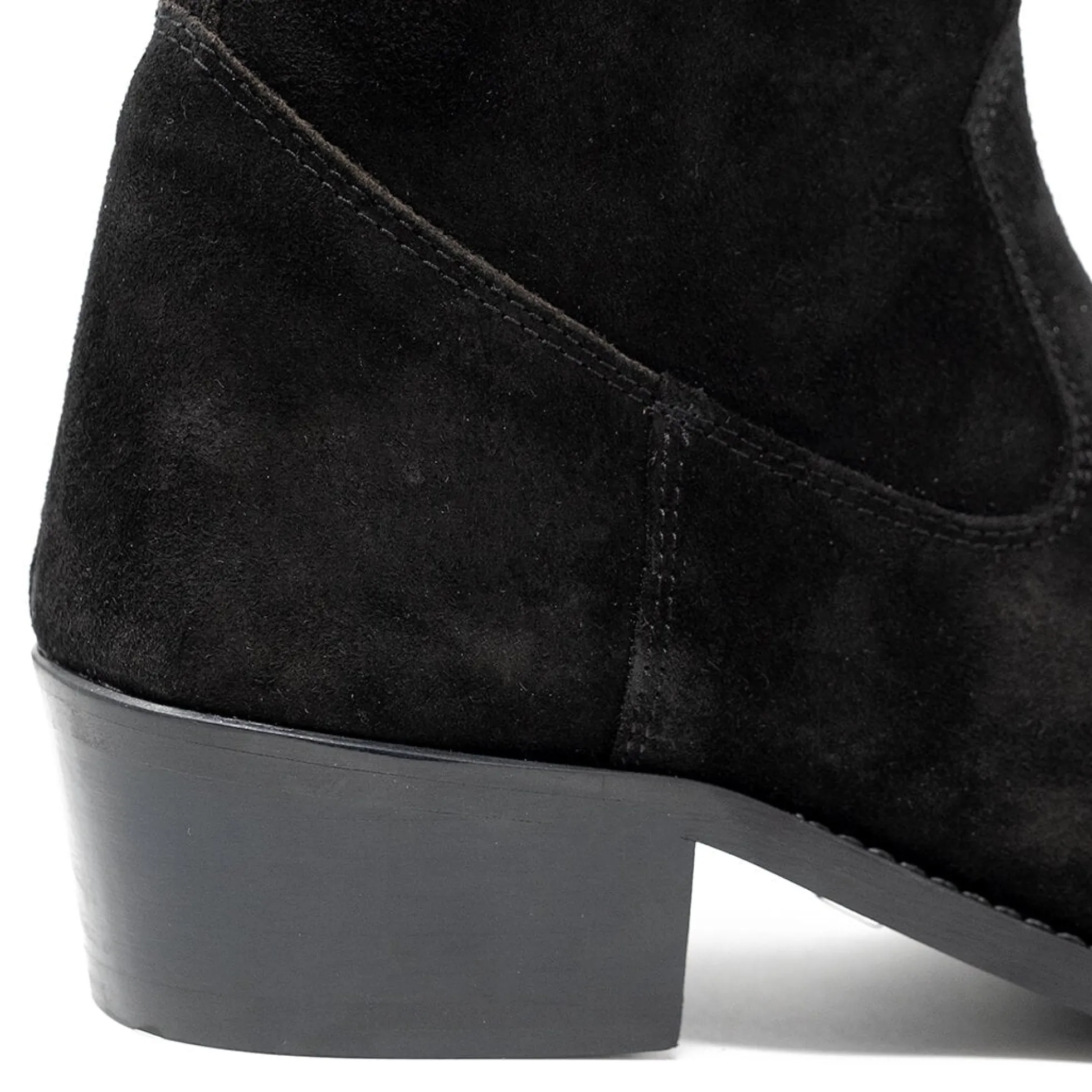 Walk London Hoxton Hex Cuban Heel Zip Up Boot Black Suede Best Sale