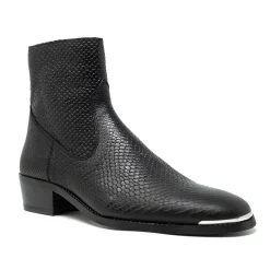 Walk London Hoxton Hex Emboss Cuban Heel Boots Black Online