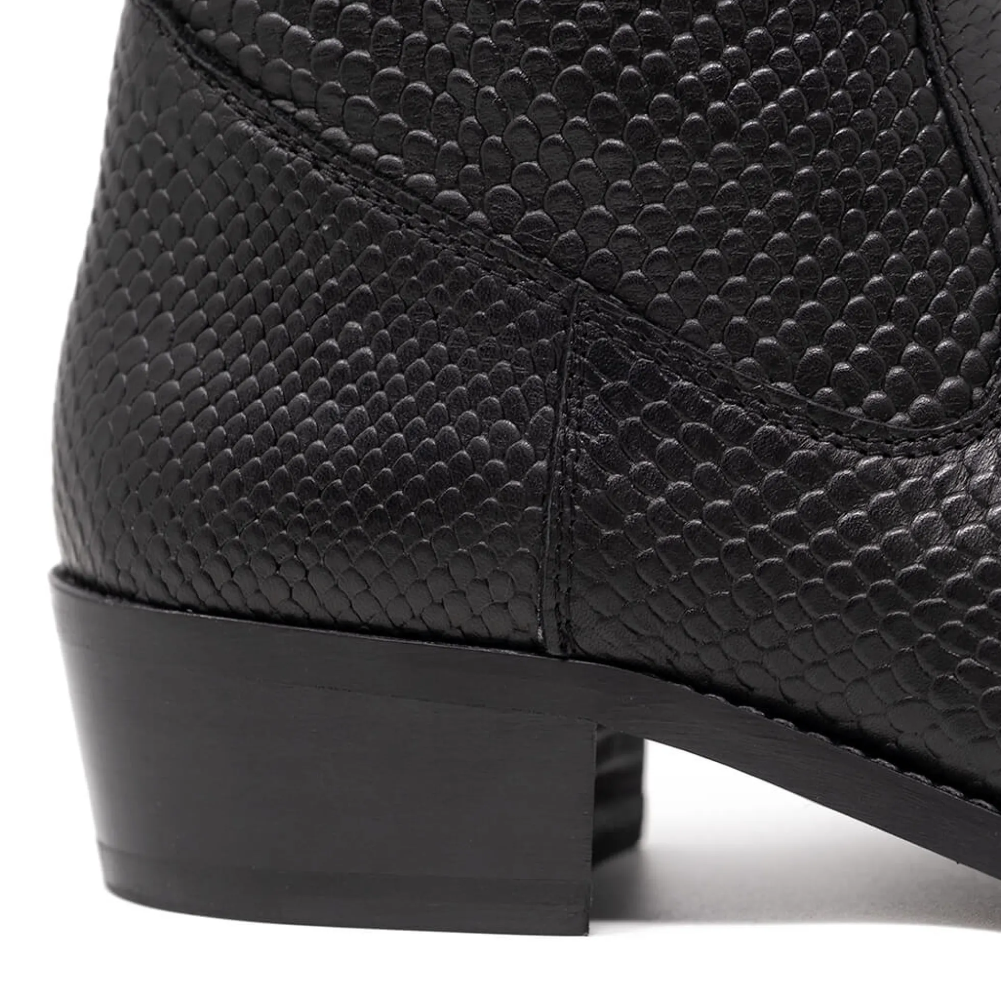 Walk London Hoxton Hex Emboss Cuban Heel Boots Black Online