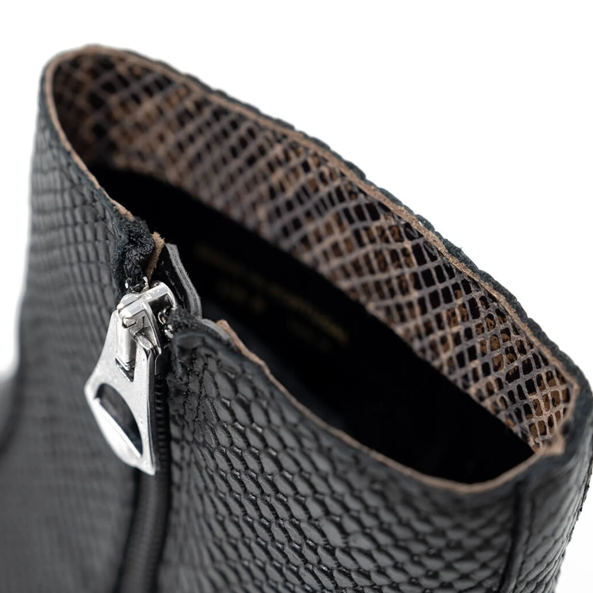 Walk London Hoxton Hex Emboss Cuban Heel Boots Black Online