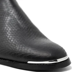 Walk London Hoxton Hex Emboss Cuban Heel Boots Black Online