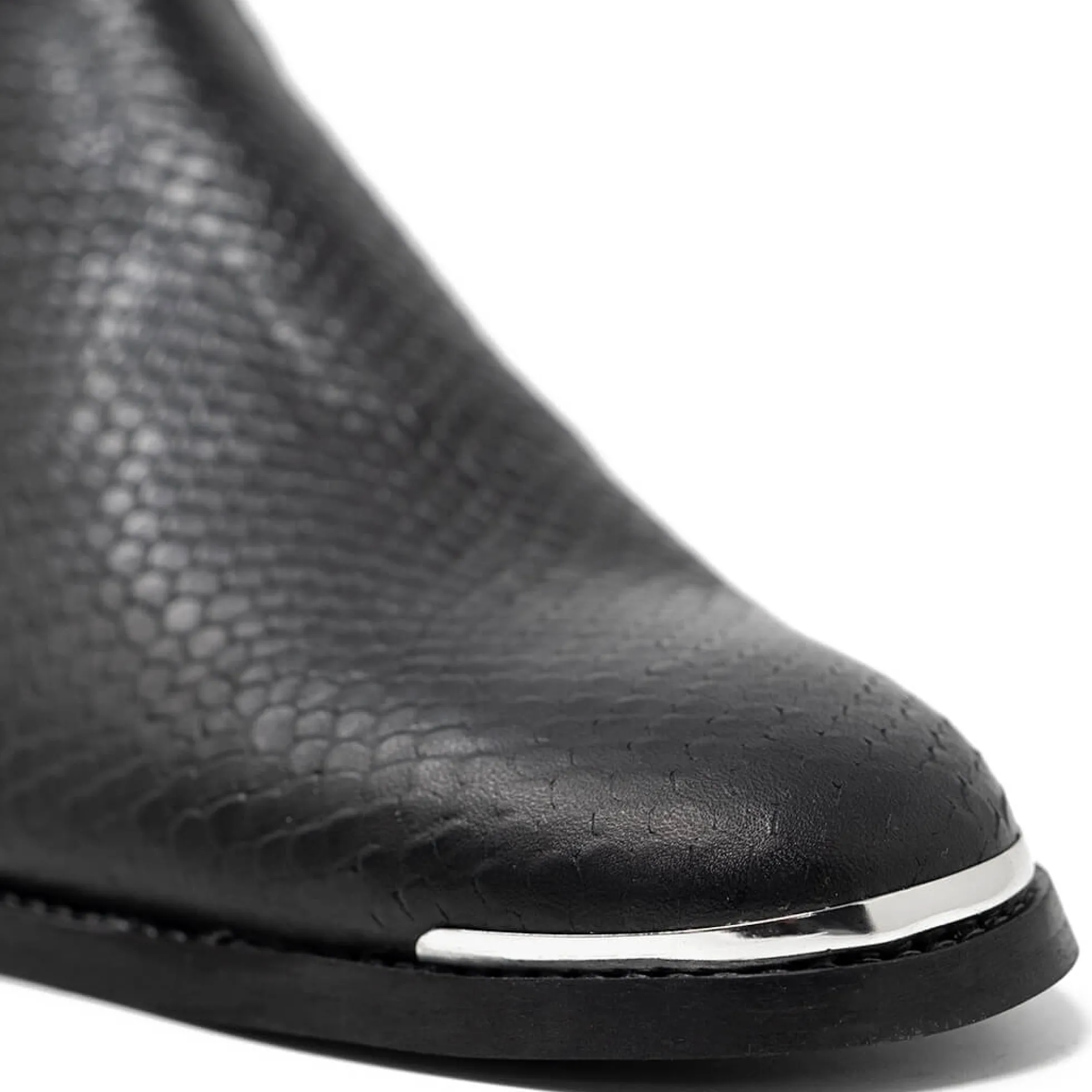 Walk London Hoxton Hex Emboss Cuban Heel Boots Black Online