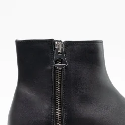 Walk London Hoxton Low Cuban Heel Zip Up Boot Black Clearance