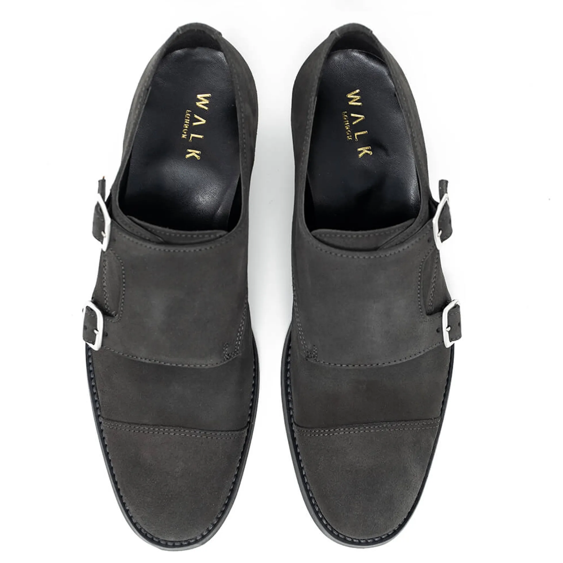 Walk London Hoxton Monk Strap Shoe Grey Best Sale