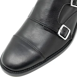Walk London Hoxton Monk Strap Shoe Black Leather Best Sale