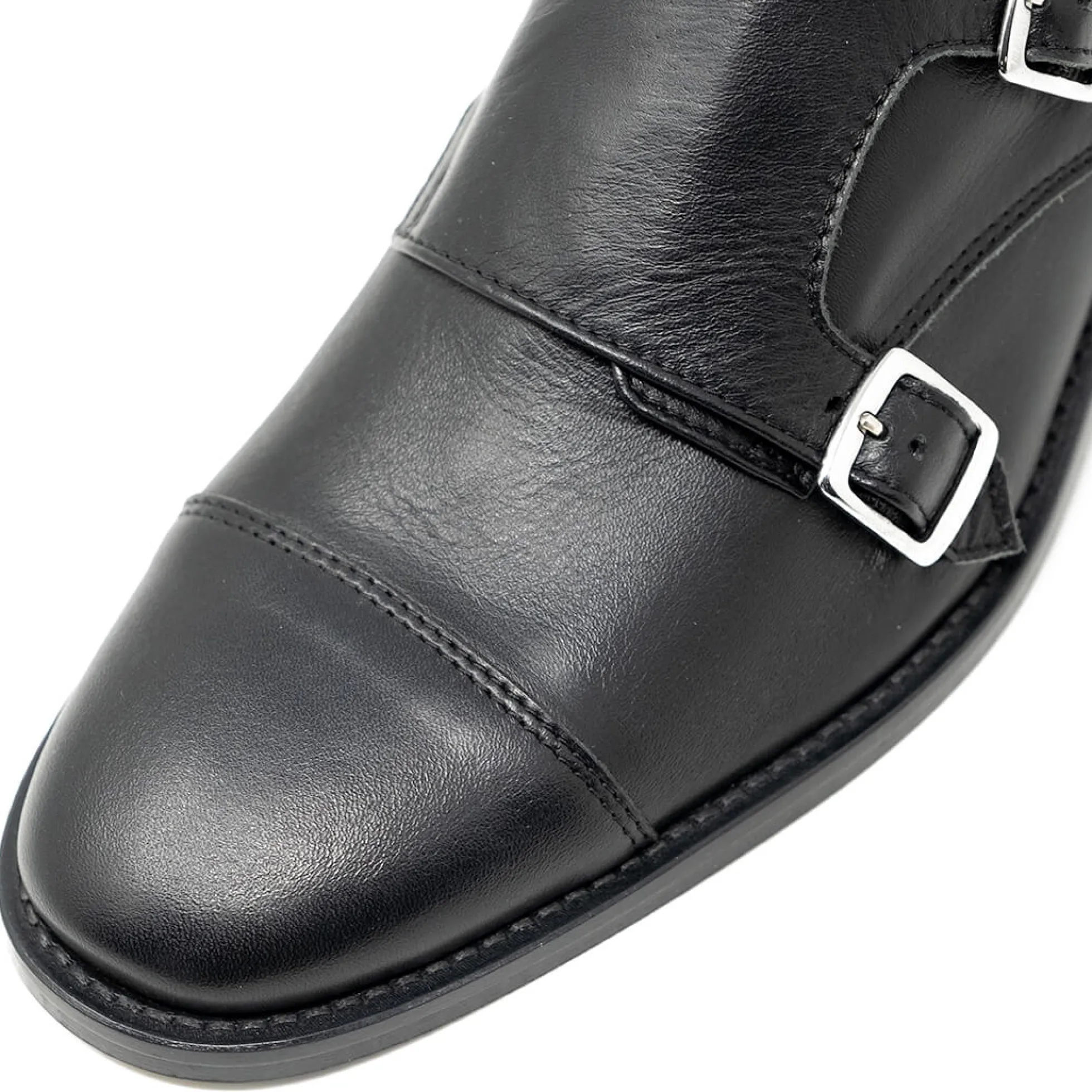 Walk London Hoxton Monk Strap Shoe Black Leather Best Sale