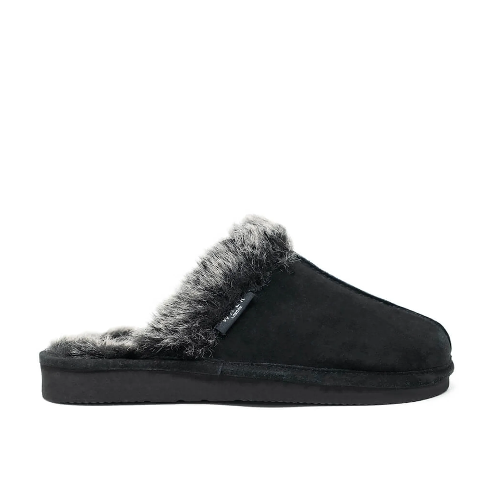 Walk London Isla Slipper Black Suede Flash Sale