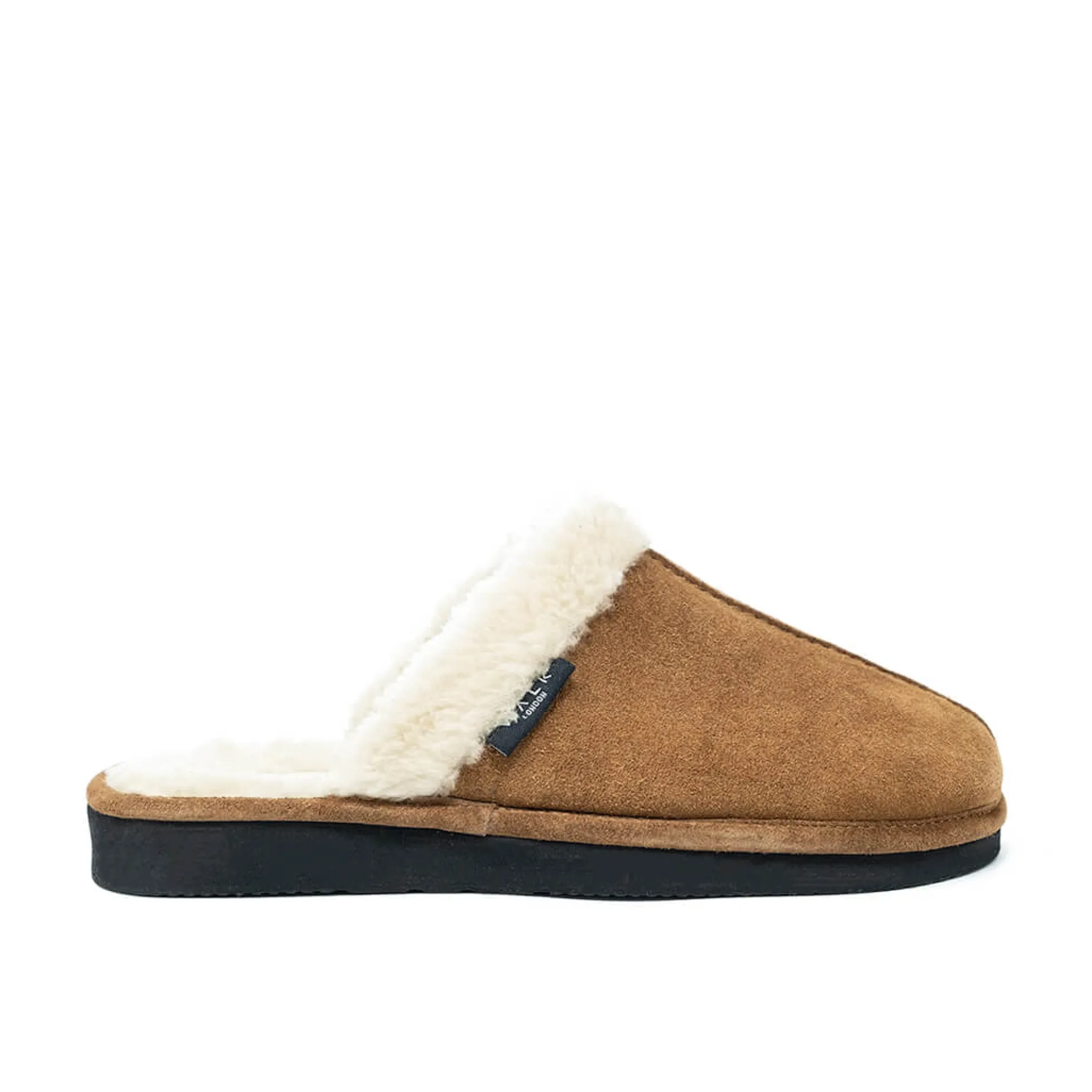 Walk London Isla Slipper Tan Suede New