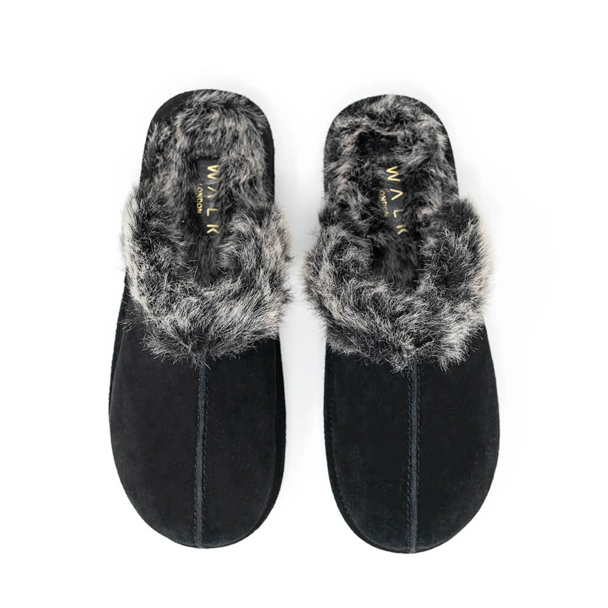 Walk London Isla Slipper Black Suede Flash Sale