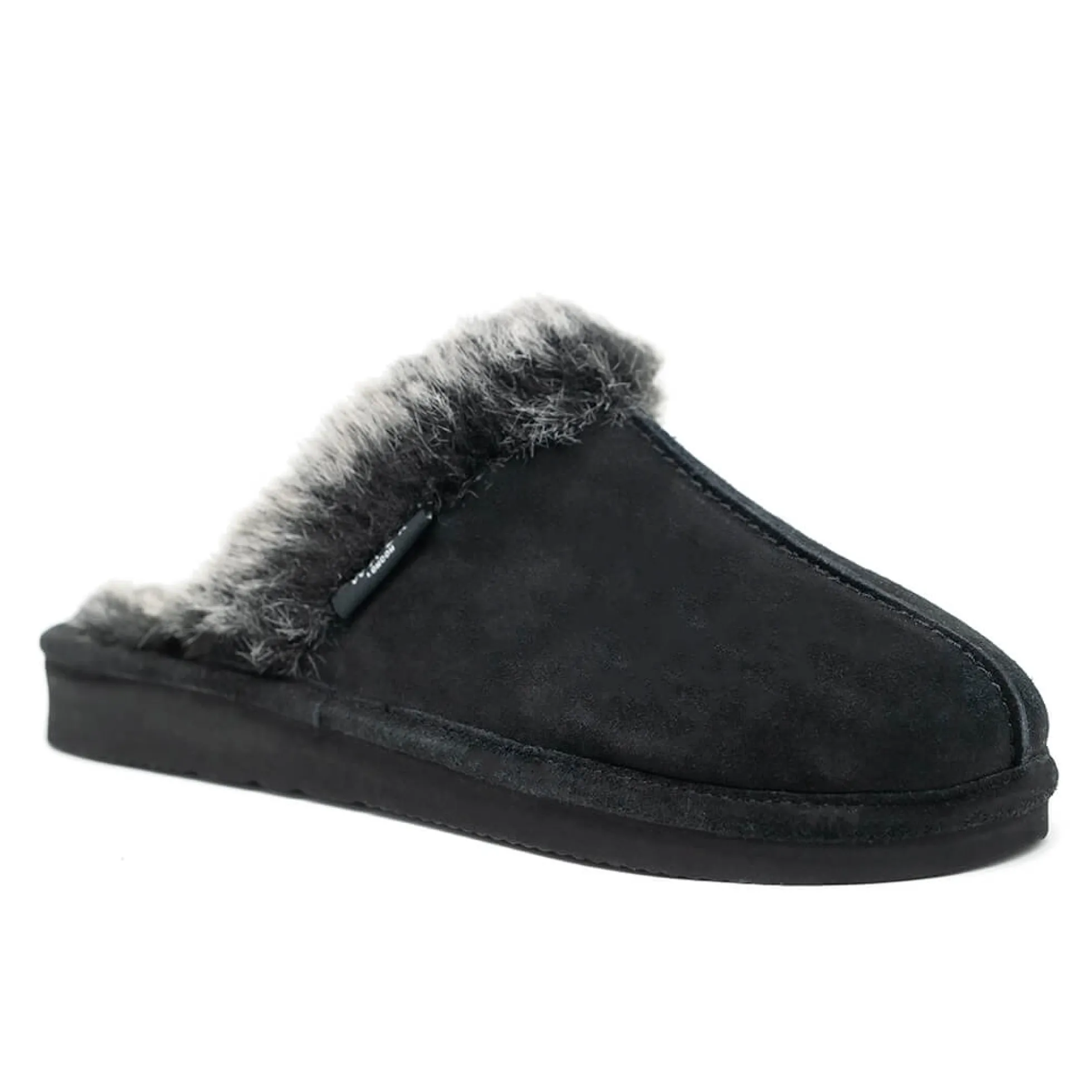 Walk London Isla Slipper Black Suede Flash Sale