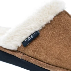 Walk London Isla Slipper Tan Suede New