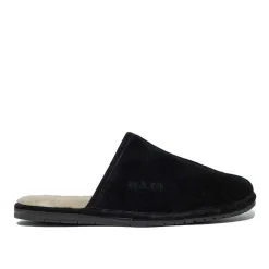 Walk London Langley Slipper Black & Beige Flash Sale