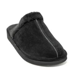 Walk London Leyton Slipper Black Suede Clearance