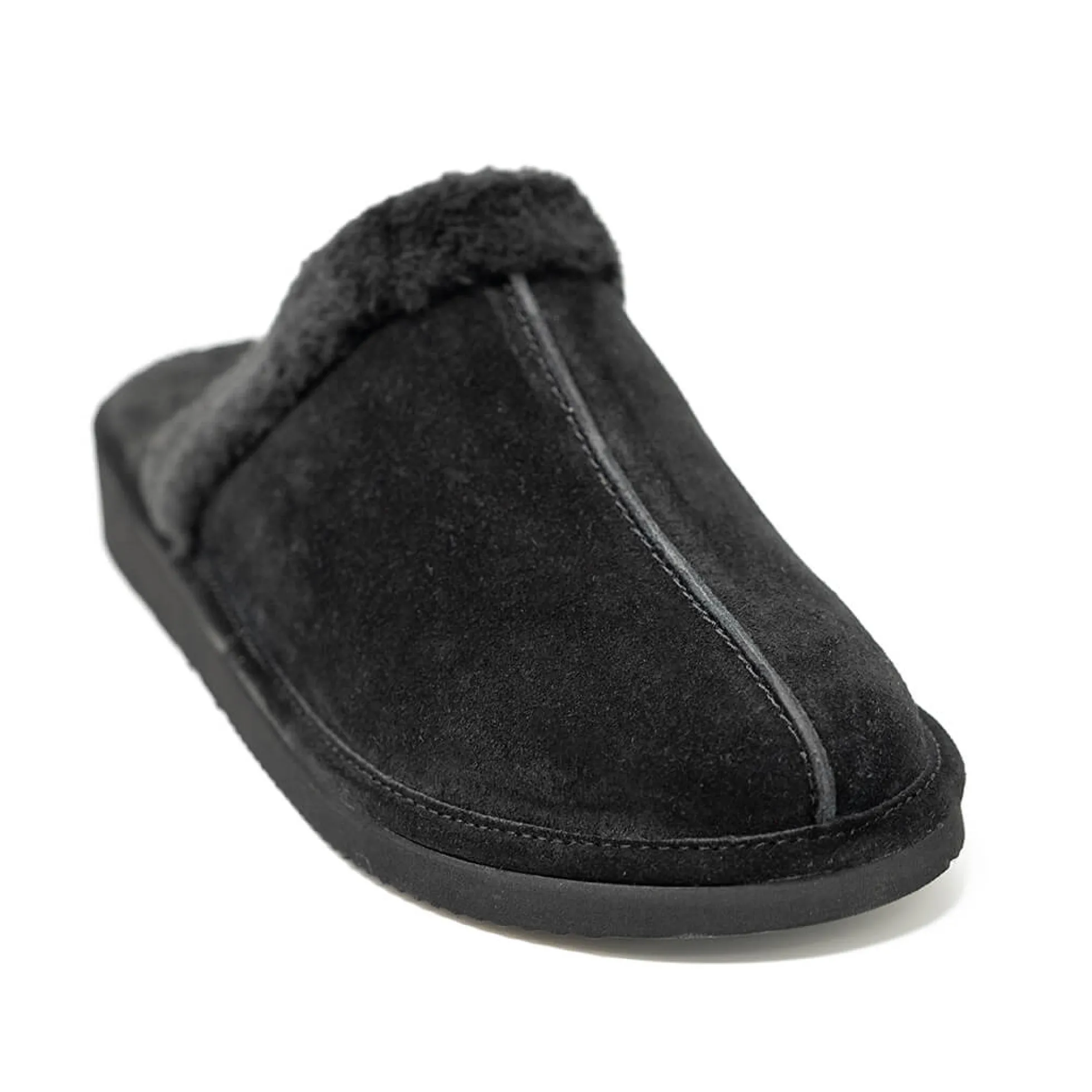 Walk London Leyton Slipper Black Suede Clearance