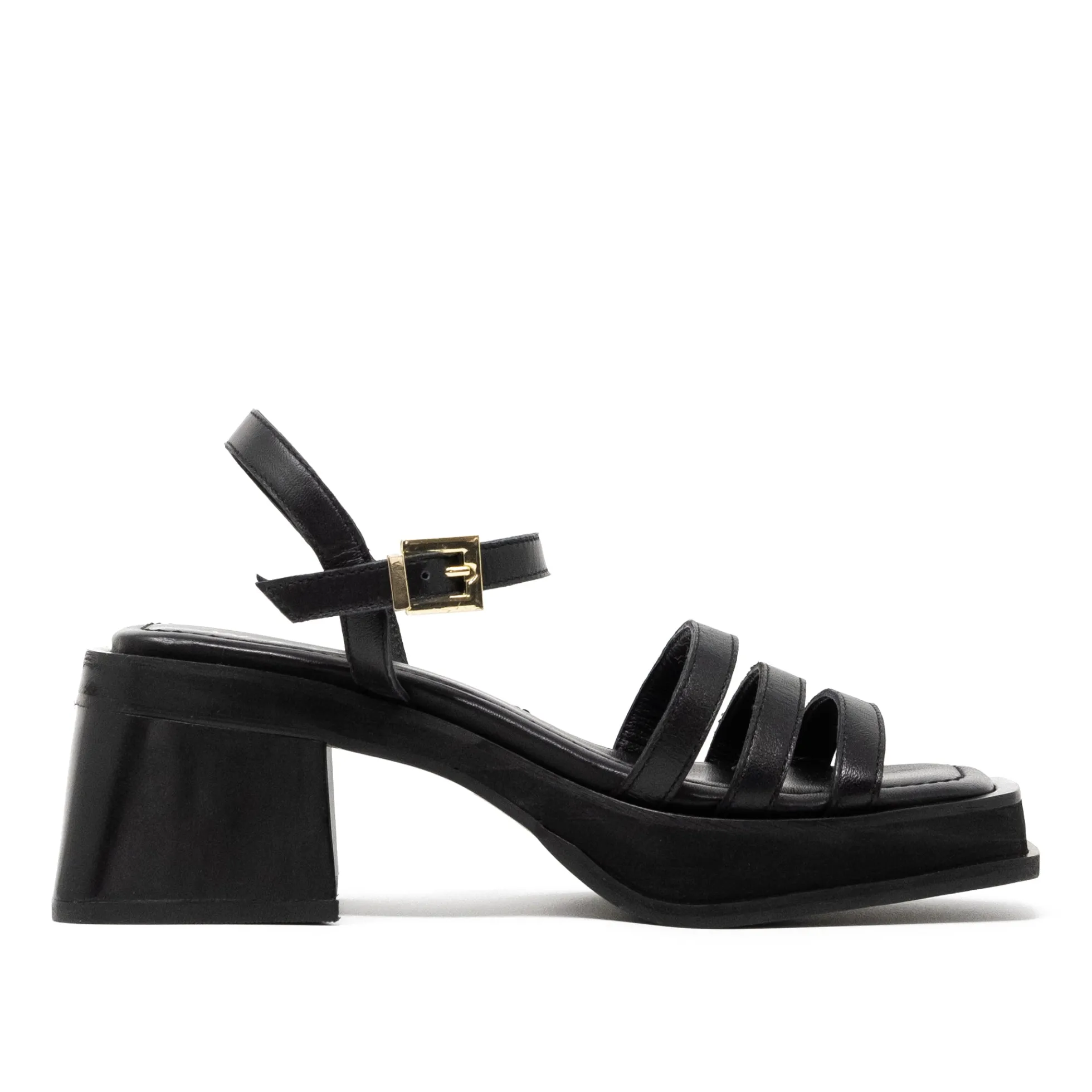 Walk London Lily Ankle Strap Heel Sandal Black Fashion