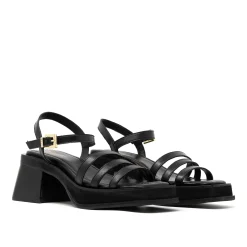 Walk London Lily Ankle Strap Heel Sandal Black Fashion