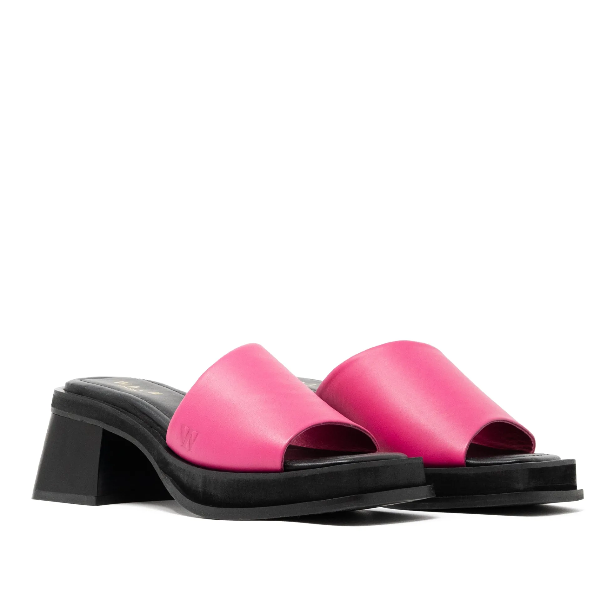Walk London Lily Mule Heel Sandal Pink Fashion